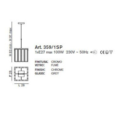 Подвесной светильник IDL Roma 359/1SP chrome + GREY engraving