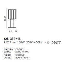 Настольная лампа IDL Roma 359/1L chrome + GREY without engraving